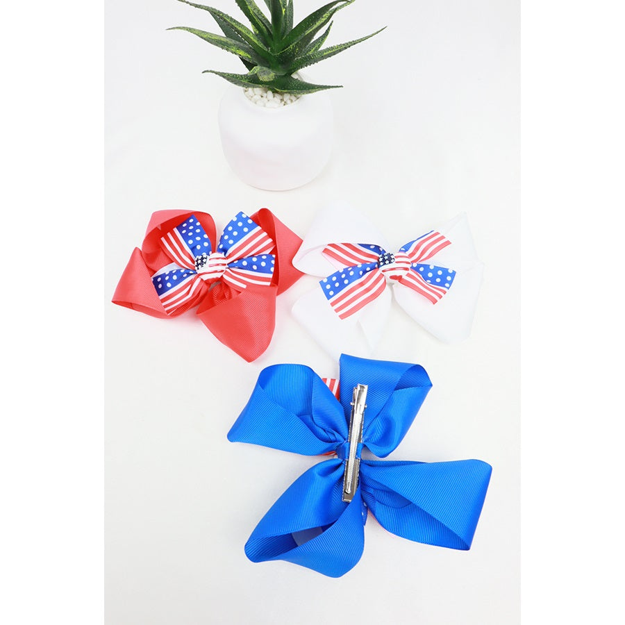 4th of July Bow Hair Clips