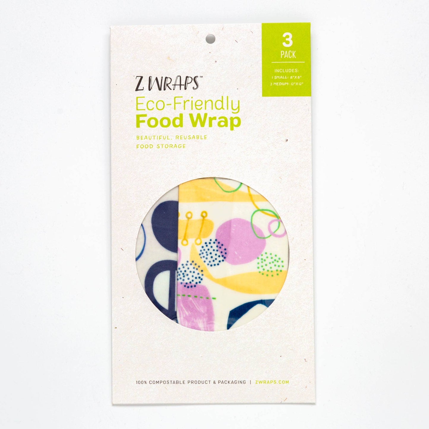 Z Wraps 3-Pack Reusable Beeswax Food Wrap in Music/Circle Up