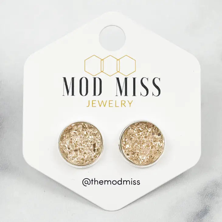 Druzy Stud Earring "Blush Pink"