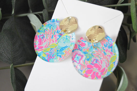 Lily-Inspired Colorful Notched Circle Earrings