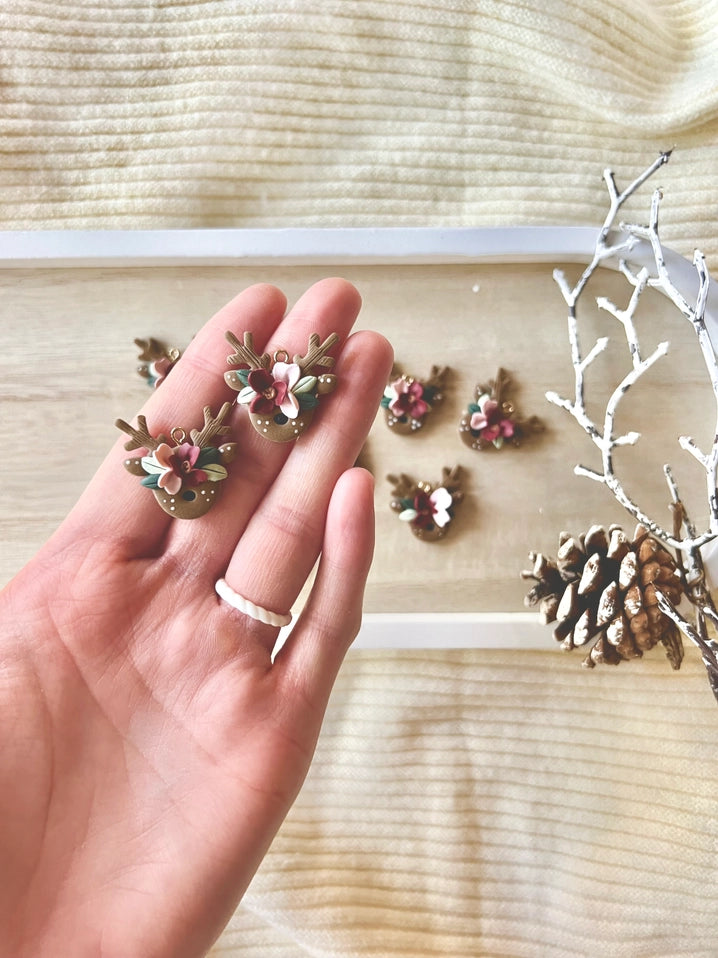 Reindeer Floral Hoops