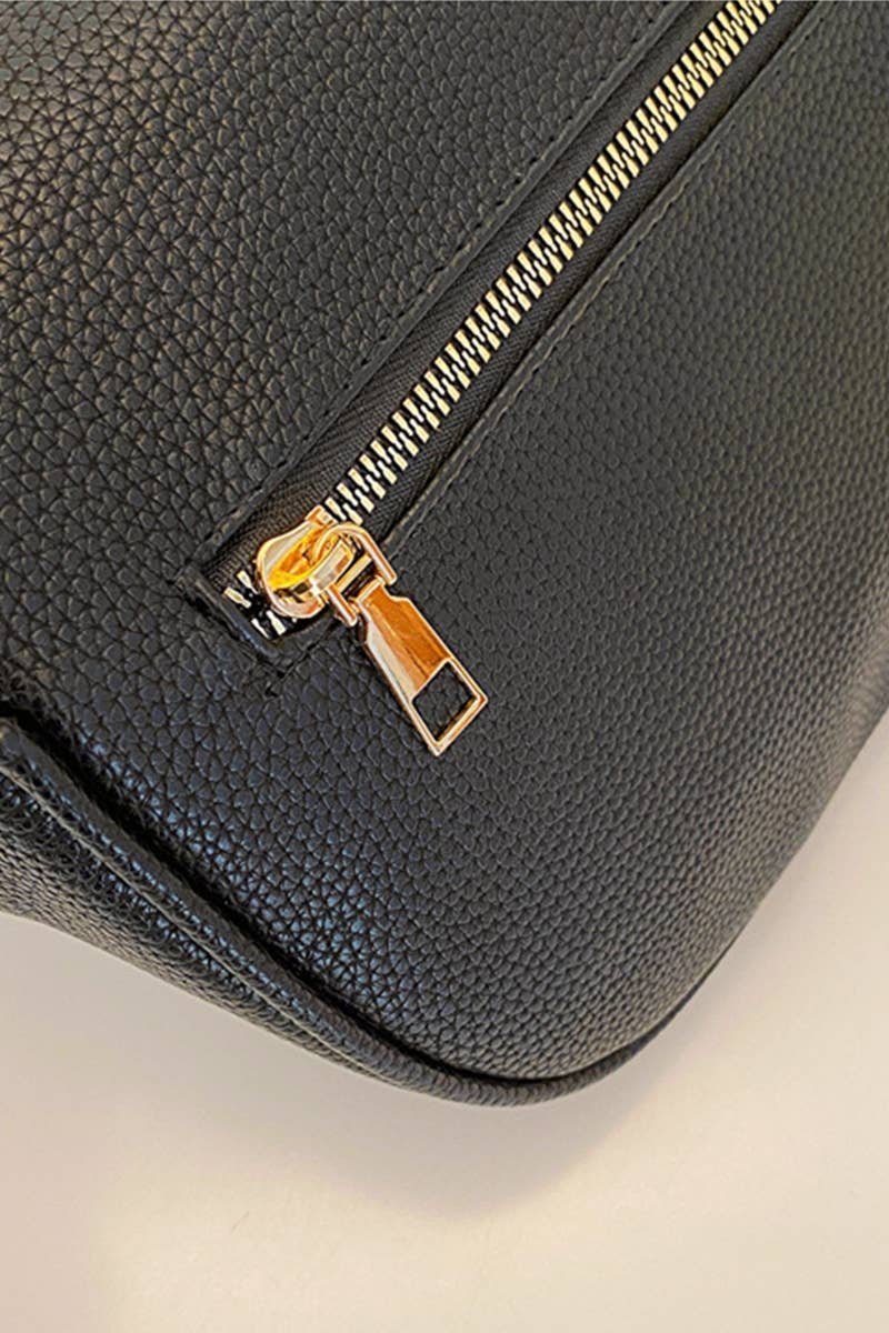 Vegan Leather Multi Pocket Crossbody Chest Bum Bag: OFF WHITE