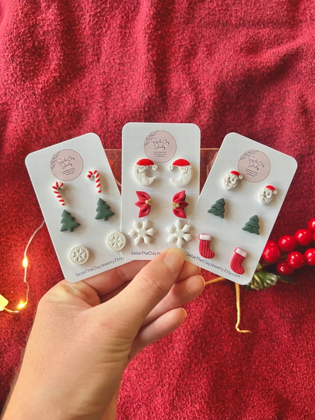 3-Pack Christmas Studs