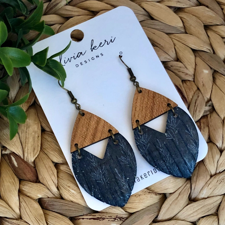 Josie - Deep Blue Fern: Dangles