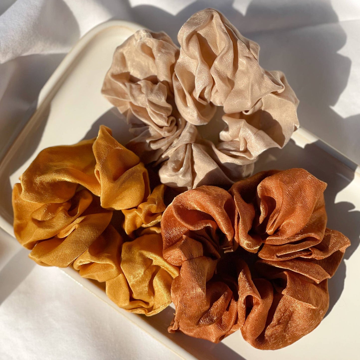 Fall Satin Scrunchies (Set of 3): Assorted