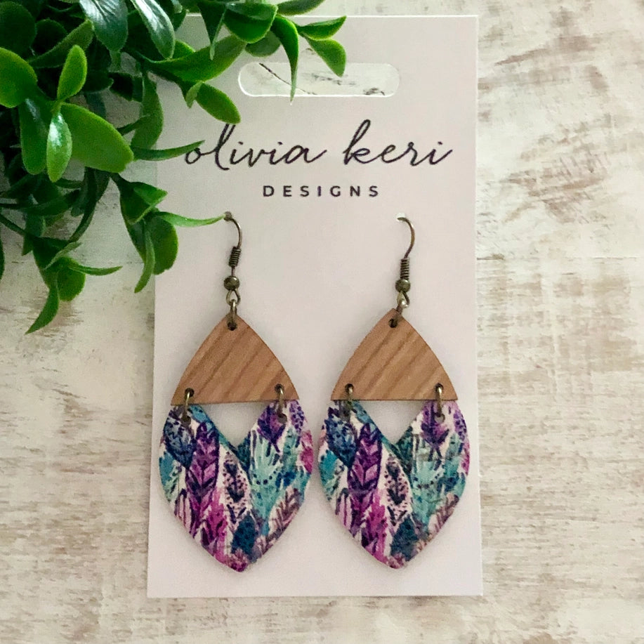 Josie - Colorful Feathers: Dangles