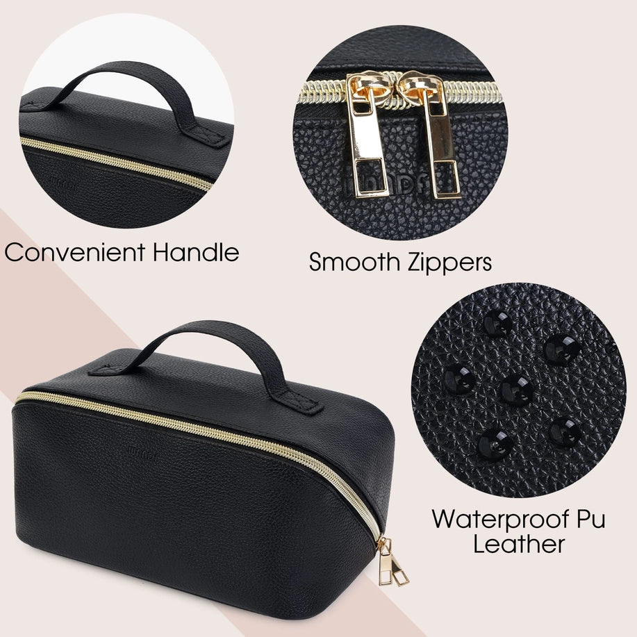 flat makeup bag for travel Open Flat Cosmetic Travel Makeup Bag (2 Colors) – Ashley Joanna Boutique