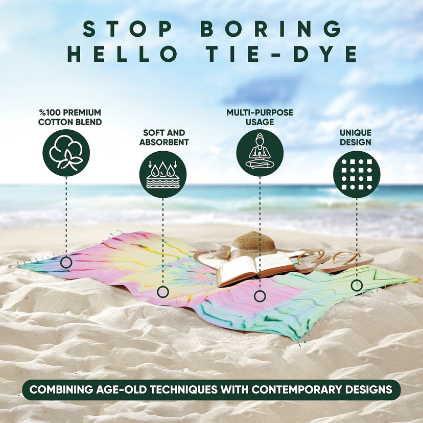 100% Turkish Cotton Beach Towel - Purple