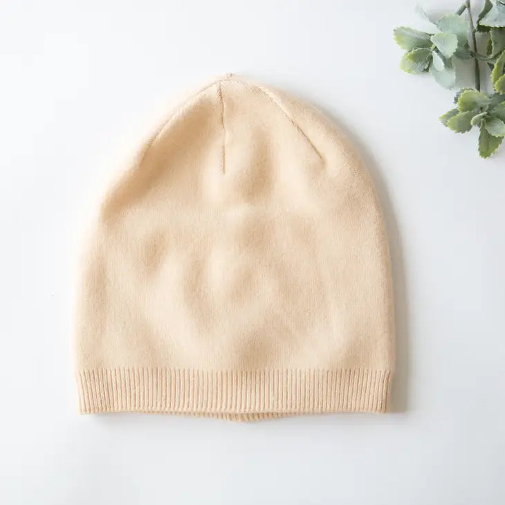 Cashmere Blend Beanie - Ivory