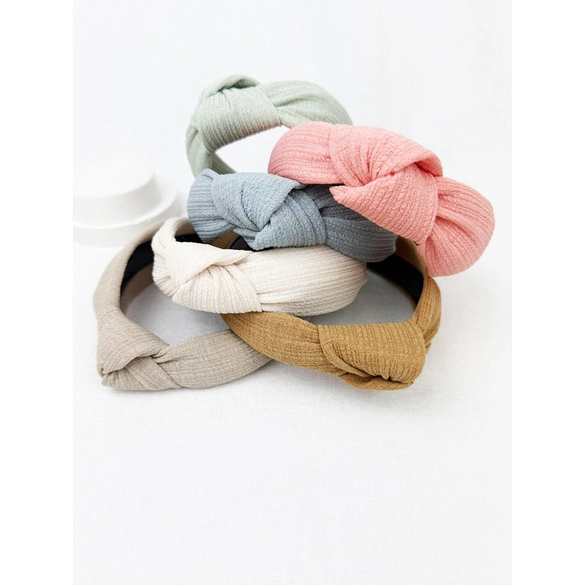 Solid Linen Center Knotted Headband