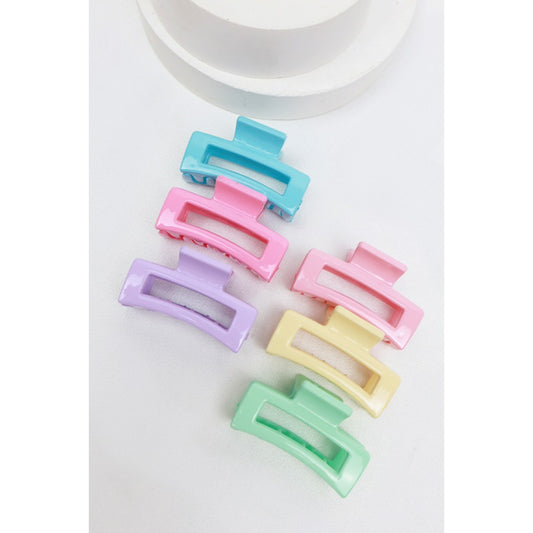 Mini Wide Rectangle Hair Claw Set (3-Pack)