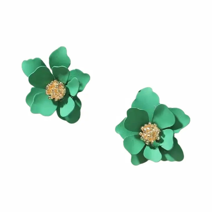 Green Petal Stud