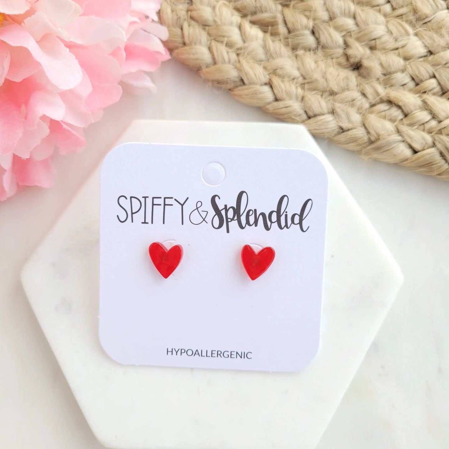 Hand Drawn Hearts Acrylic Stud Earrings (MORE COLORS)