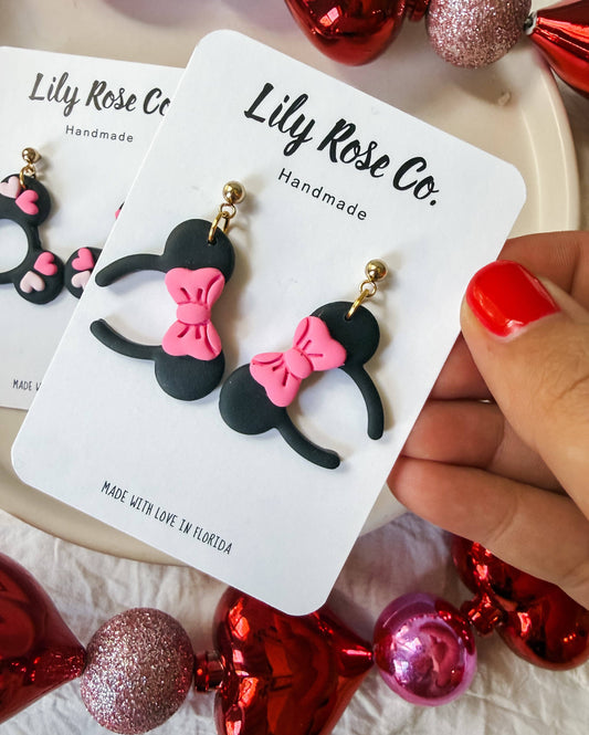 Mouse Ears - Pink bows and Hearts: Bows