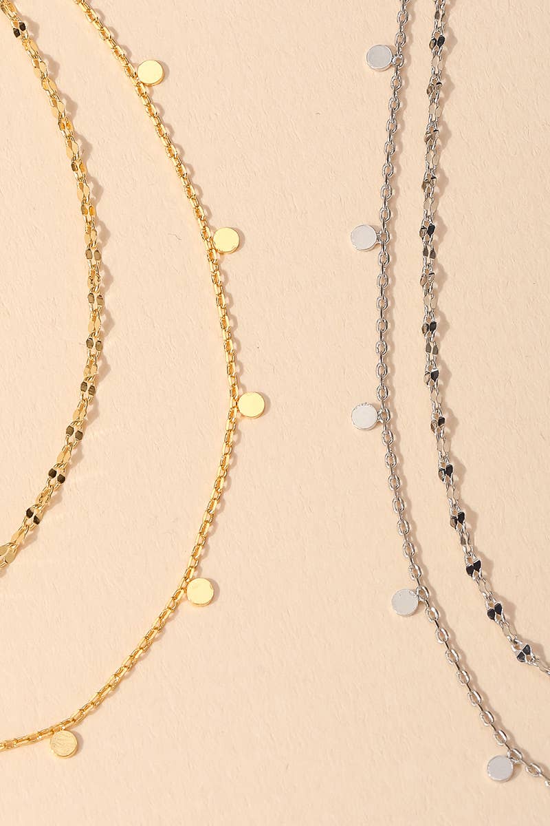 Dainty Layered Coin Choker Necklace: G