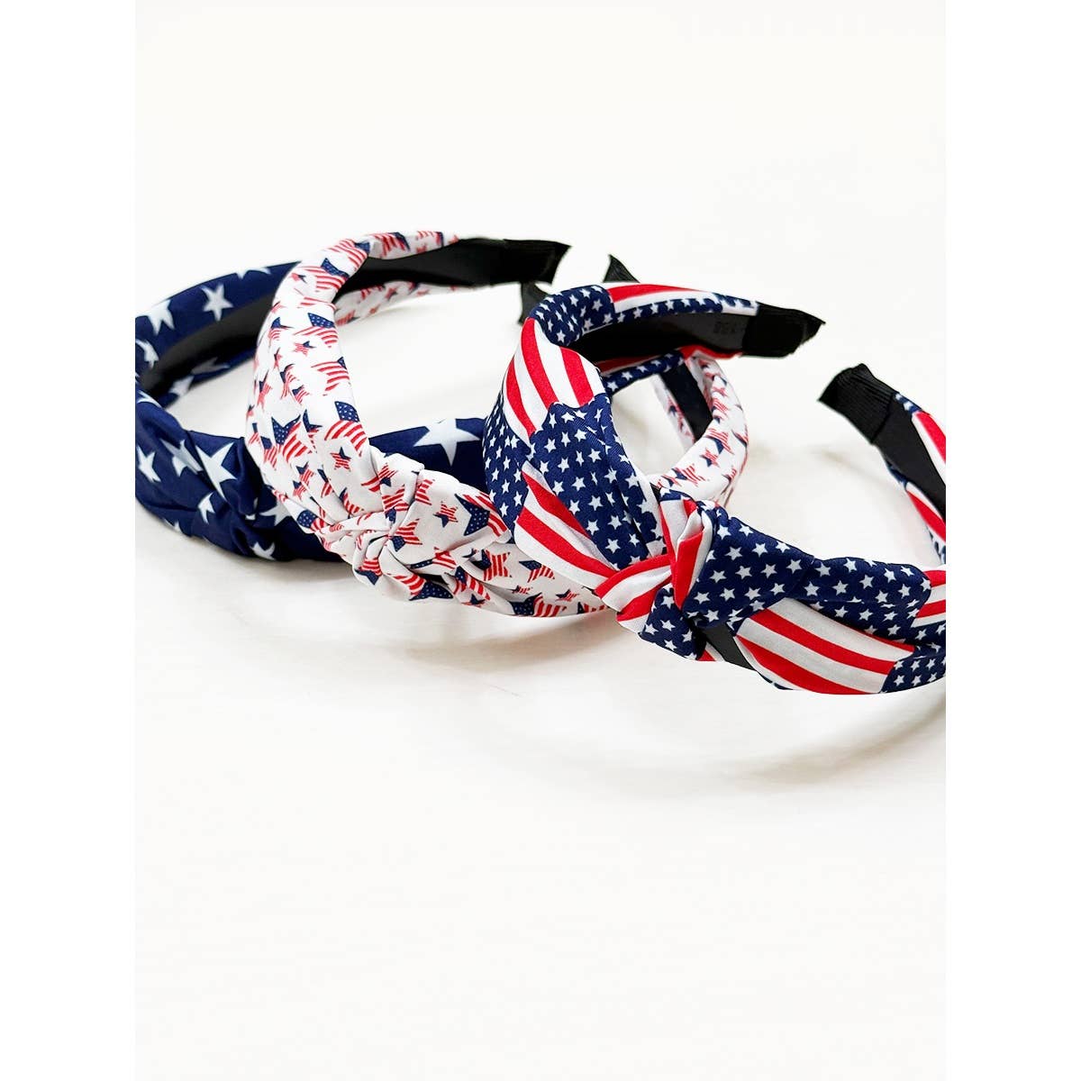 USA Flag American Patriotic Twisted  Headband: MIX COLOR / ONE(12)