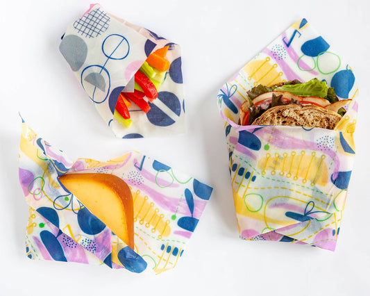 Z Wraps 3-Pack Reusable Beeswax Food Wrap in Music/Circle Up
