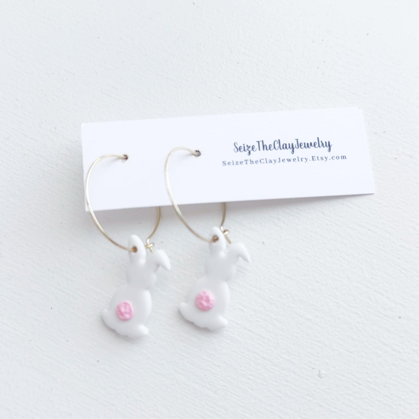 White Bunny Hoops