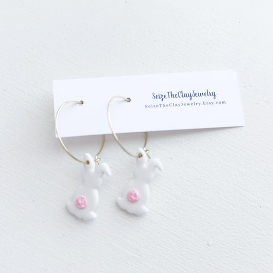 White Bunny Hoops