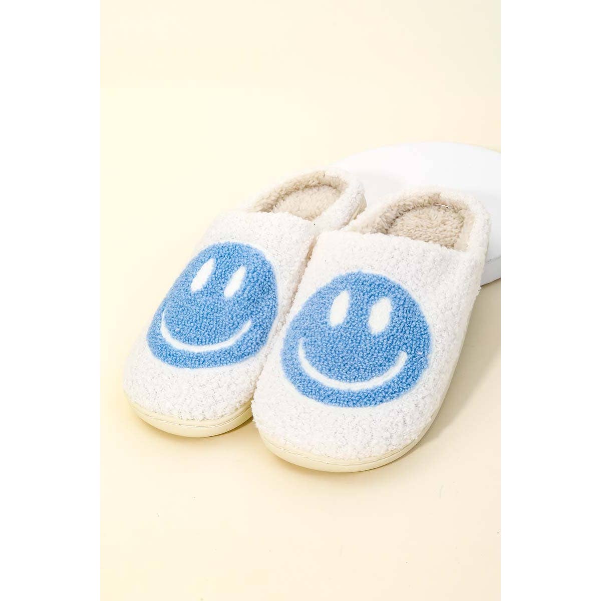 Happy Face Fuzzy Slippers: LARGE