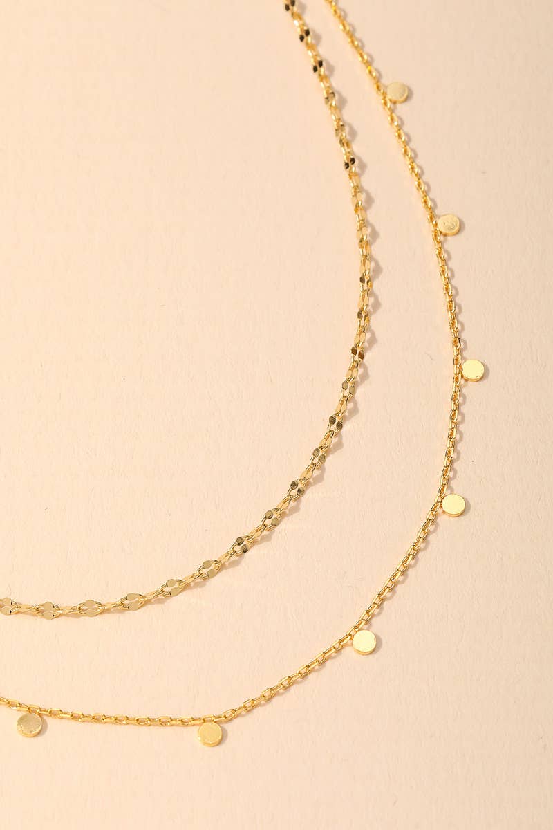Dainty Layered Coin Choker Necklace: G