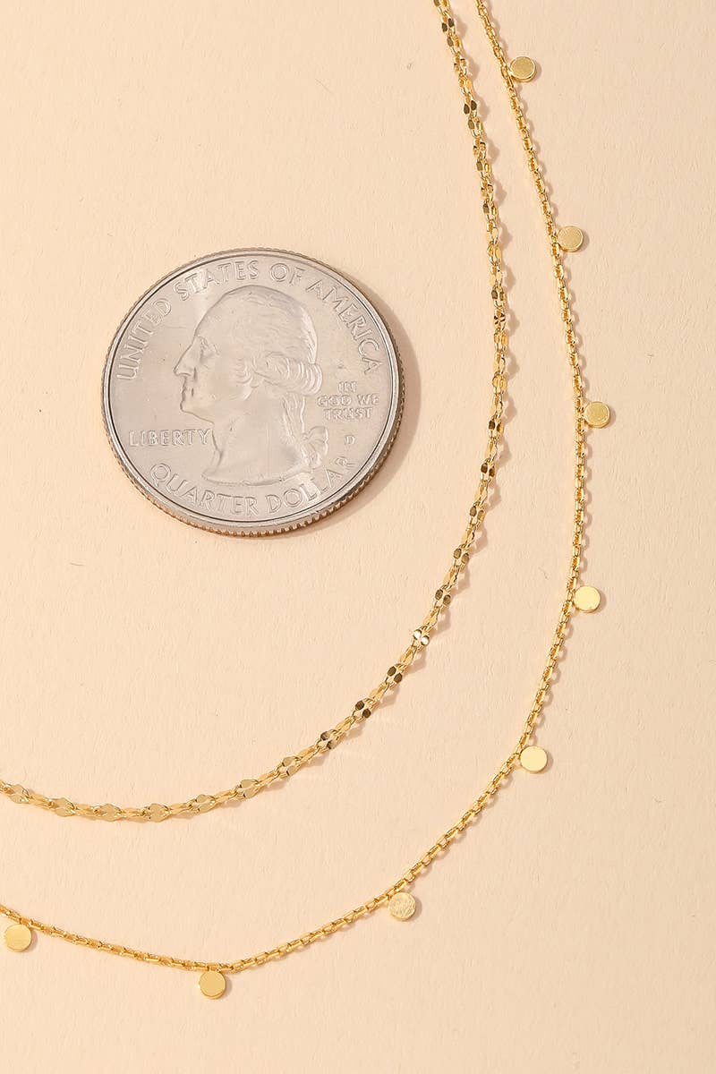 Dainty Layered Coin Choker Necklace: G
