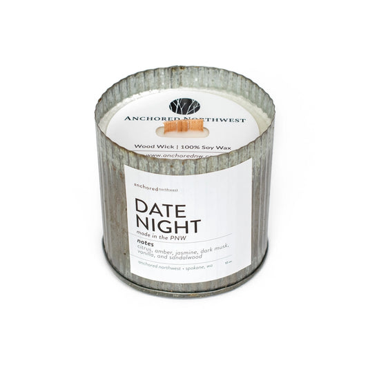 Date Night Wood Wick Rustic Farmhouse Soy Candle (10 oz)