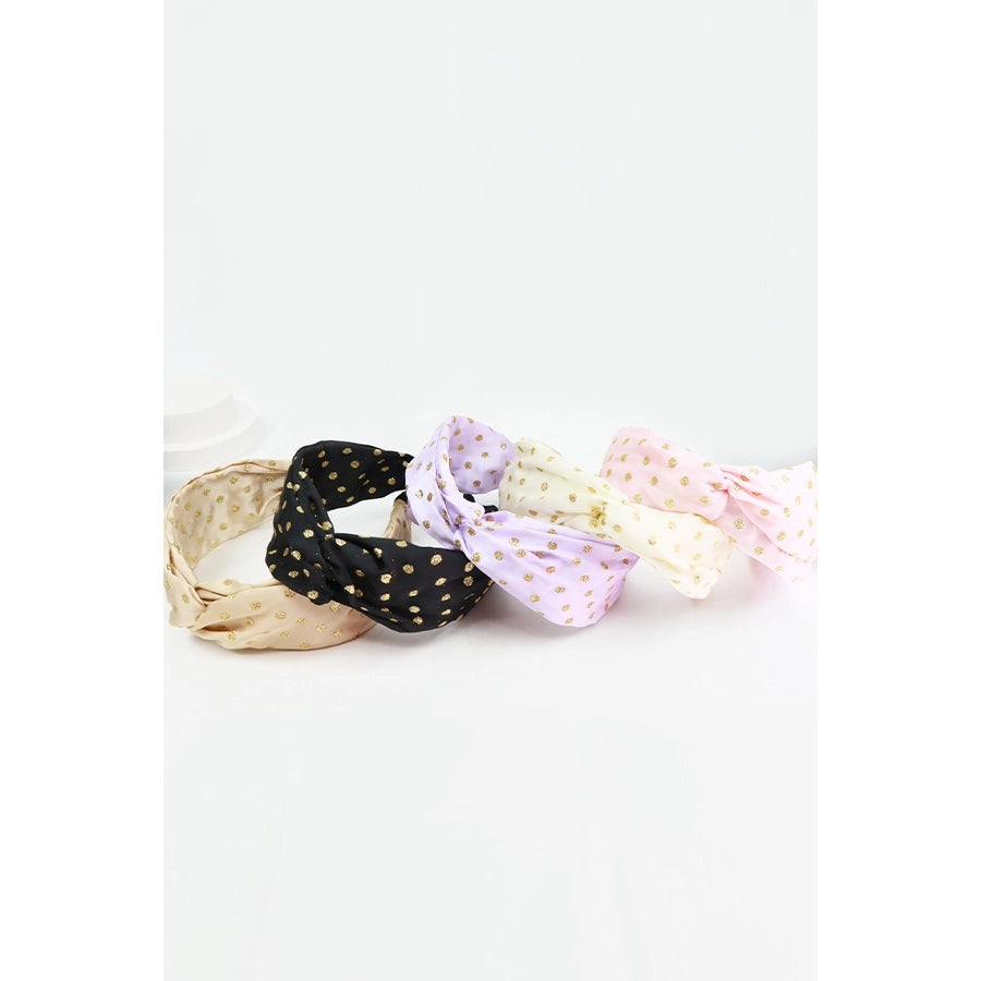 Gold Glitter Dot Twist Headband