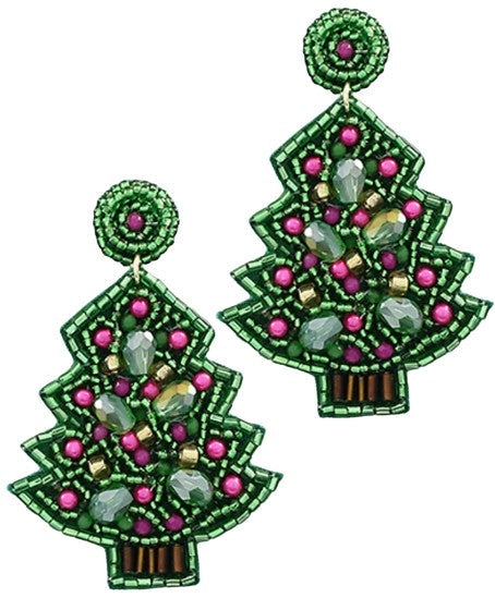 Custom Beaded Green Christmas Tree