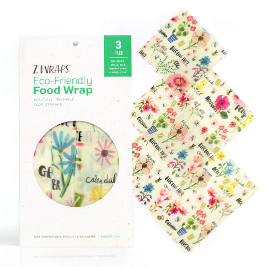 Z Wraps 3-pack Reusable Beeswax Food Wrap in Bees Love These