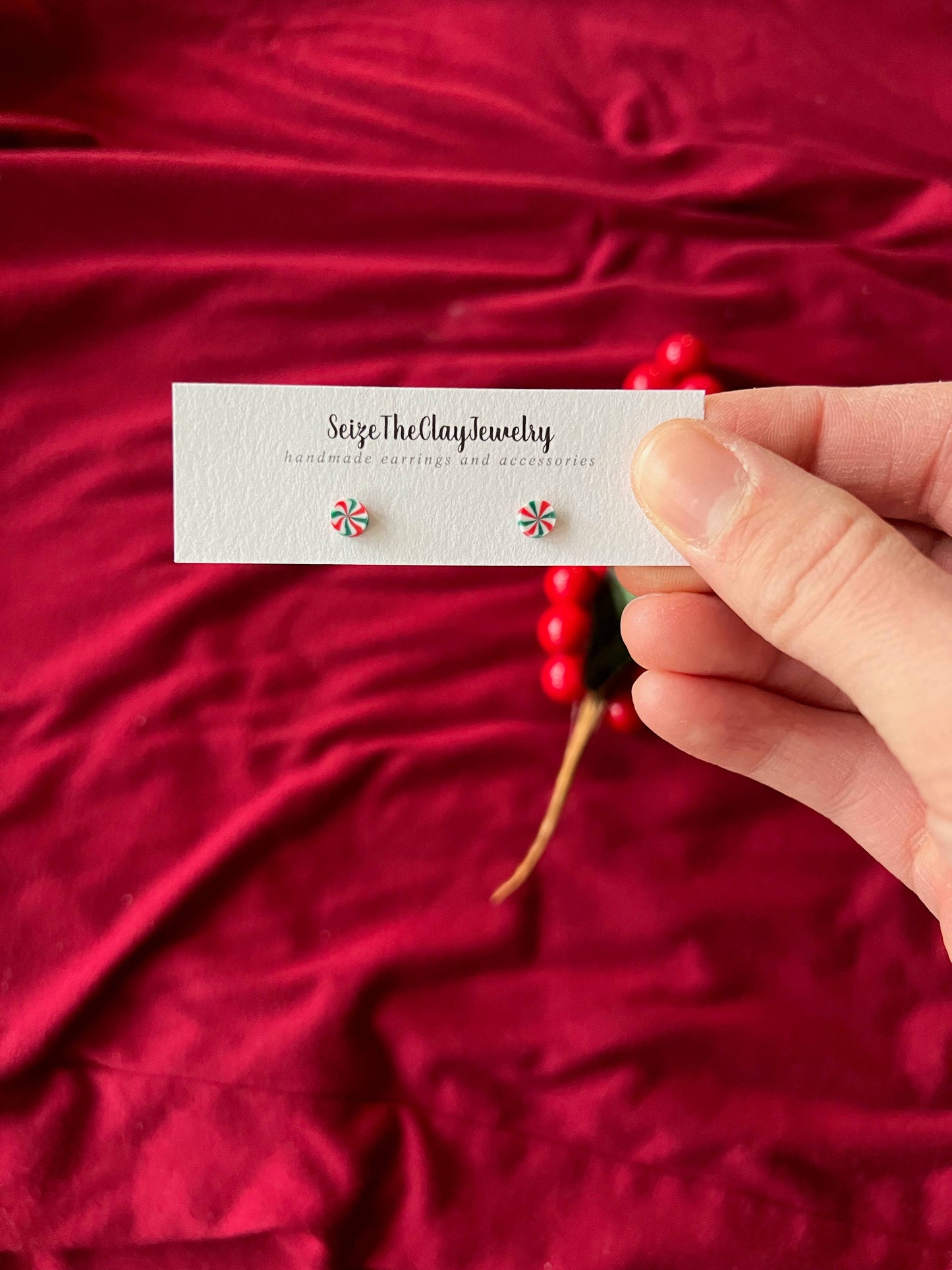 Peppermint Studs, Peppermint Mini Stud Earrings