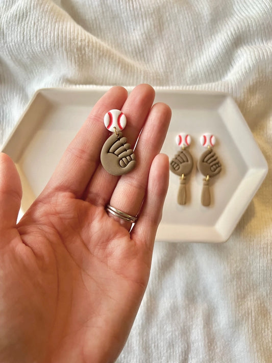 Baseball Clay Earrings