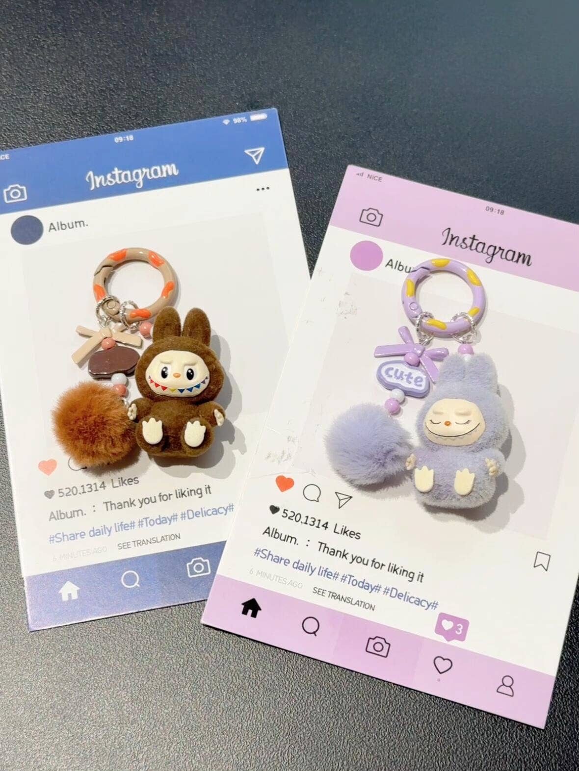 Labubu Hot-Selling Keychain: Purple