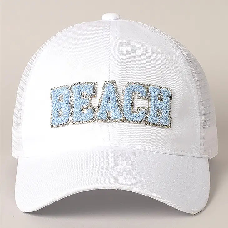 Beach Chenille Letter Hat