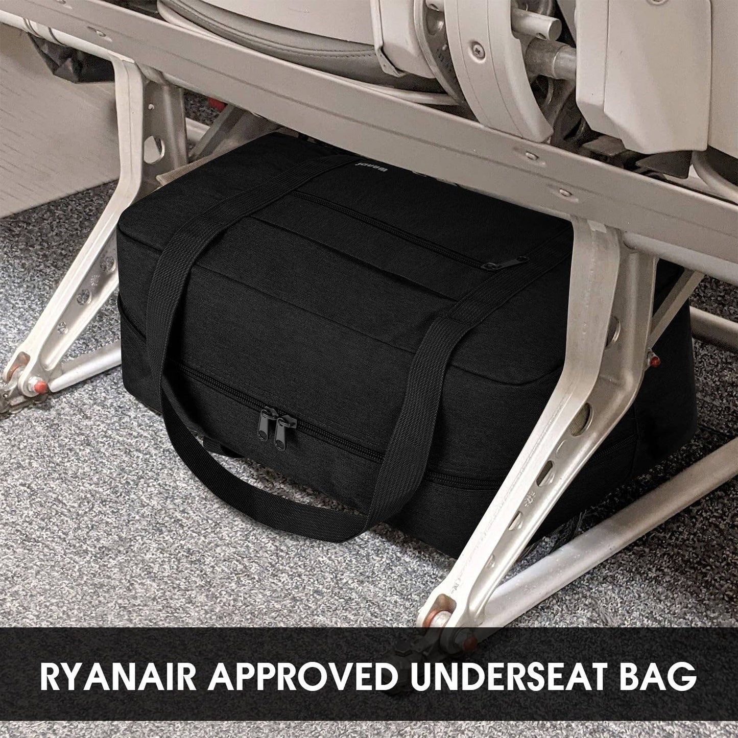 Airplane Personal Item Travel Bag Best Underseat Bag WF1122: Black