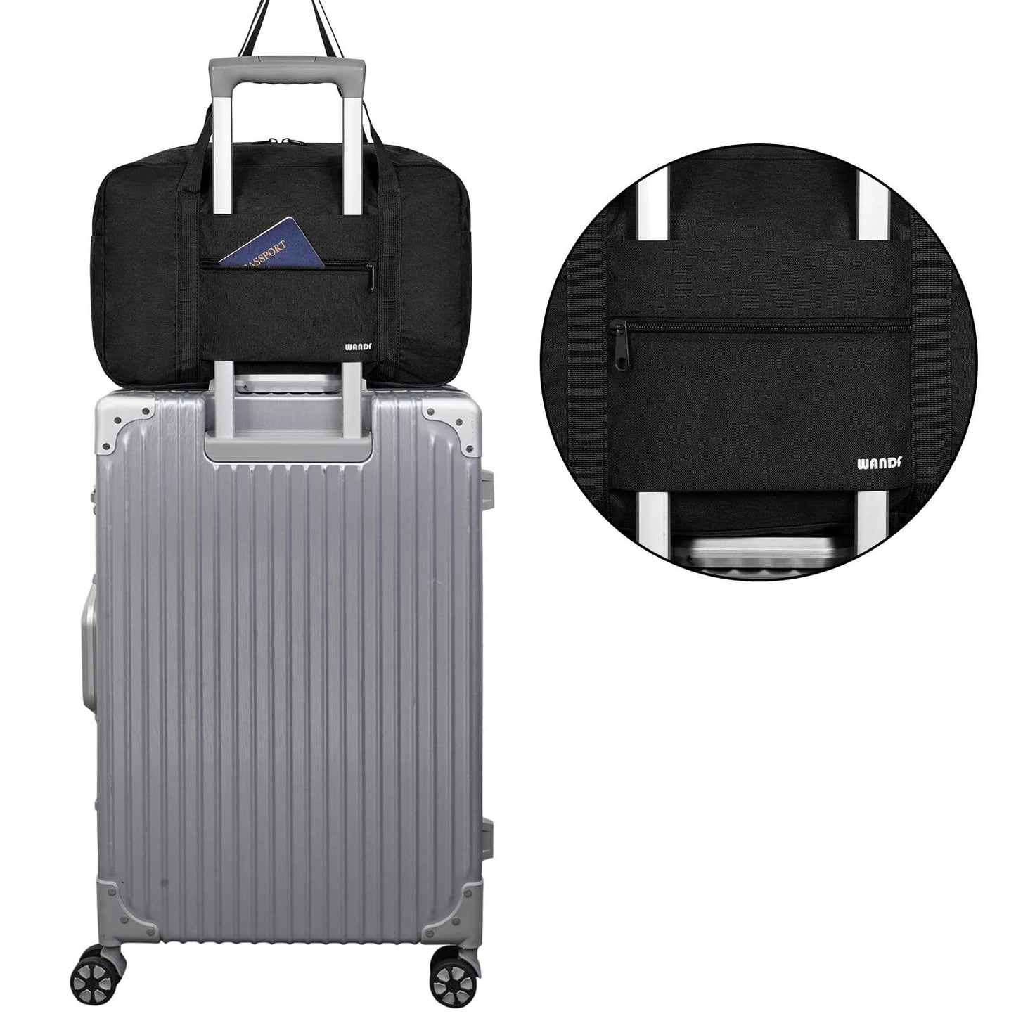 Airplane Personal Item Travel Bag Best Underseat Bag WF1122: Black