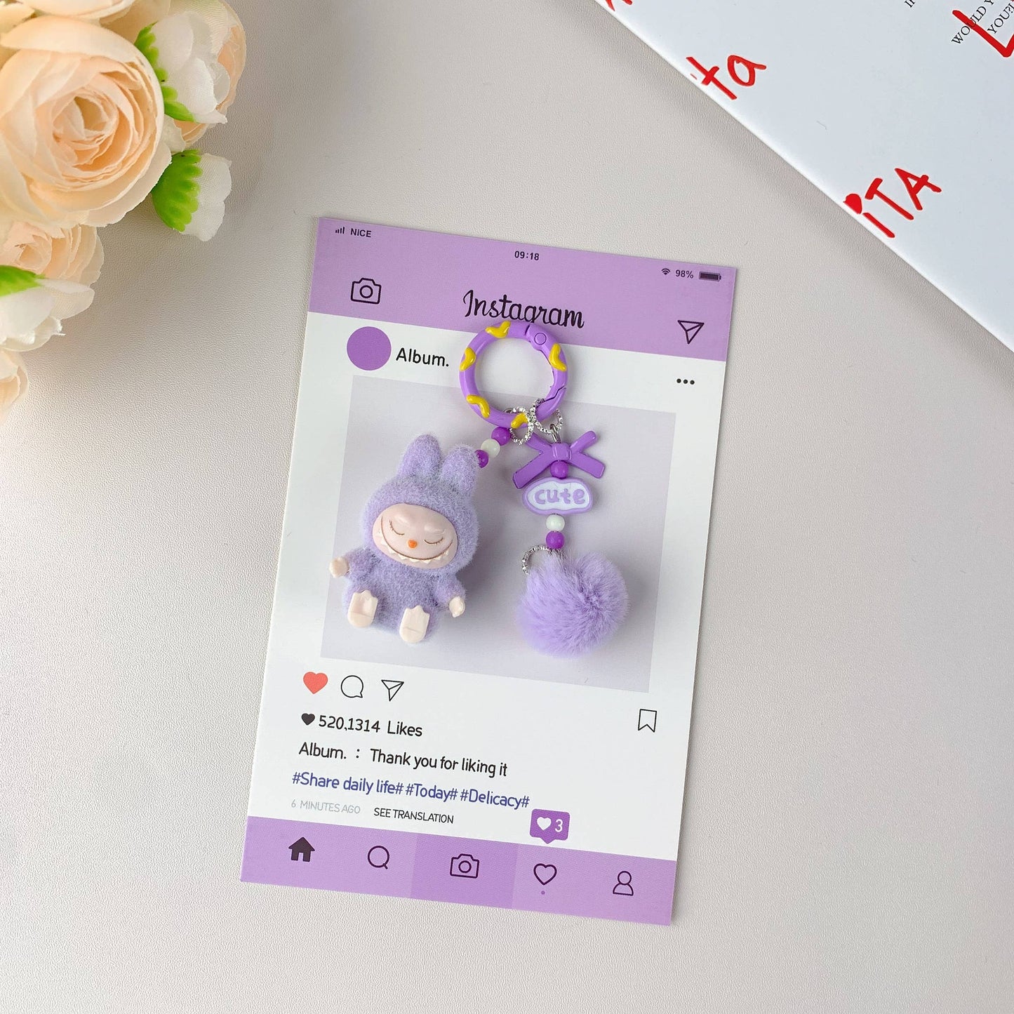 Labubu Hot-Selling Keychain: Purple