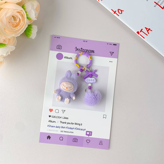 Labubu Hot-Selling Keychain: Purple