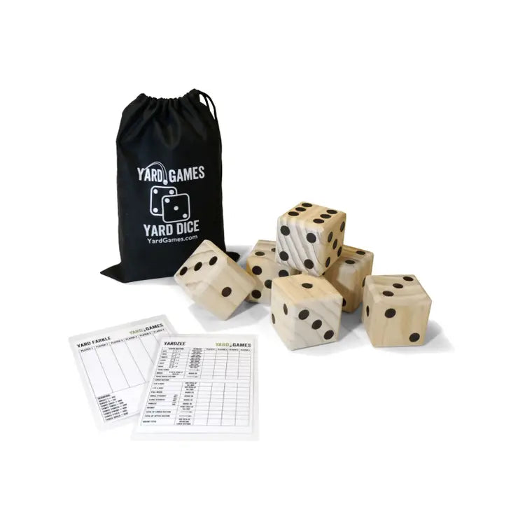 Large Wooden YARD DICE with Carrying Case