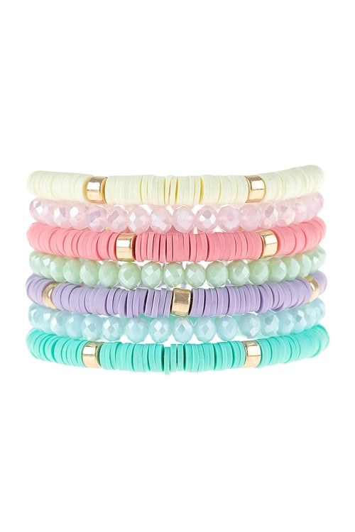 Multi-Line Leather Beaded Stretch Bracelet (all 7 colors!) - MORE COLORS AVAILABLE