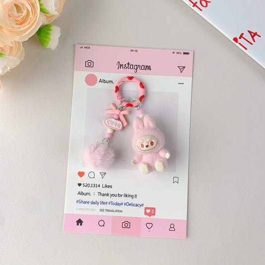 Labubu Hot-Selling Keychain: Pink