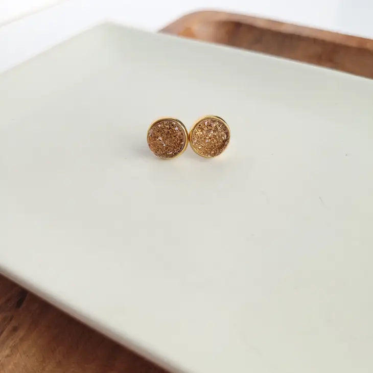 Geode Druzy Studs 18K Gold-Plated (more colors!)