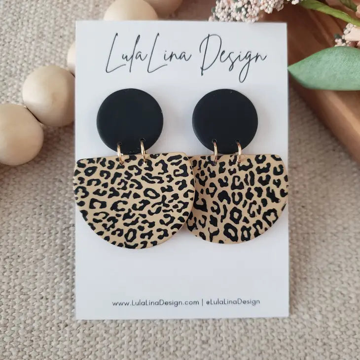 the Payton | Leopard Print Clay Stud Earrings
