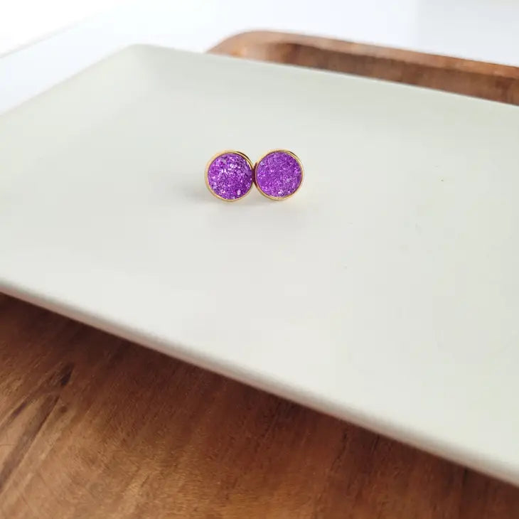 Geode Druzy Studs 18K Gold-Plated (more colors!)