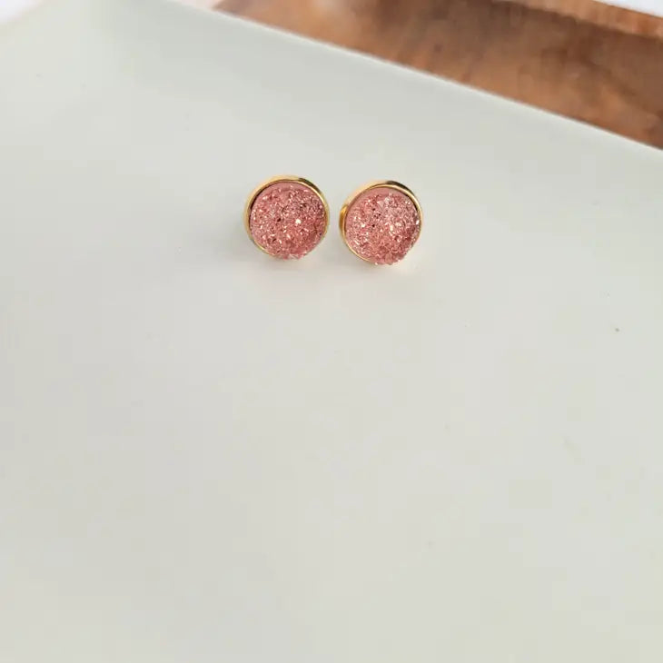 Geode Druzy Studs 18K Gold-Plated (more colors!)