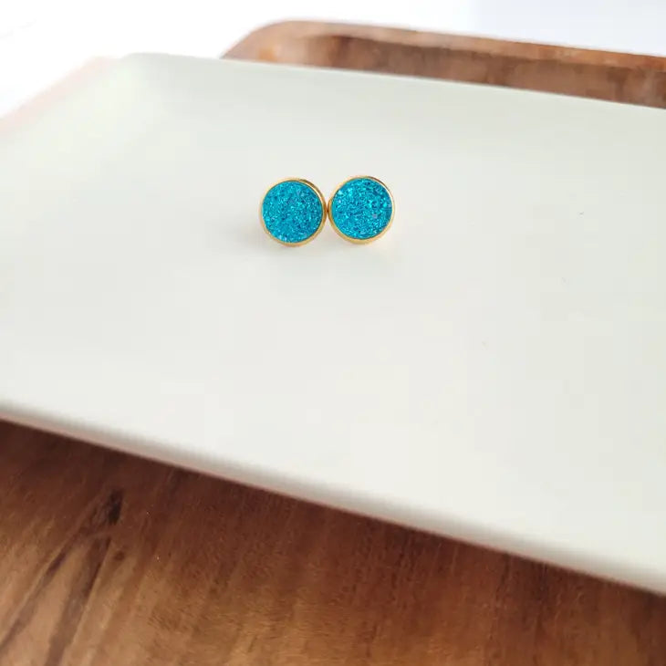 Geode Druzy Studs 18K Gold-Plated (more colors!)