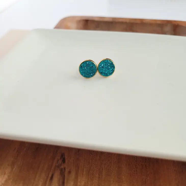 Geode Druzy Studs 18K Gold-Plated (more colors!)