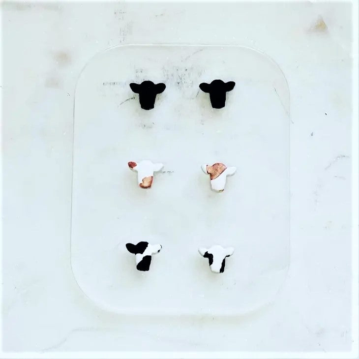 Cow Stud Pack - Polymer Clay Earrings